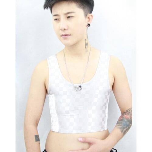 Xs-4xl Tomboy Trans Les FTM Silk Chest Binder Lesbian Short Flat Breast Shaper Corset Vest Womens Cosplay Tank Tops Undershirts