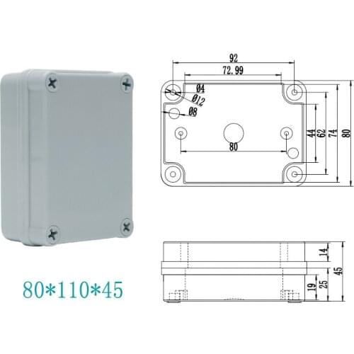 110x80x45mm IP67 Plastic Case DIY Junction Box Waterproof Plastic Enclosure Box
