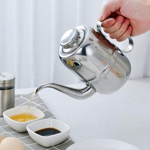 14/18/24OZ Condiment Storage Container Soy Sauce Vinegar Bottle Oil Can Seasoning Pot Sauce Dispenser Teapot Kitchen Supplies