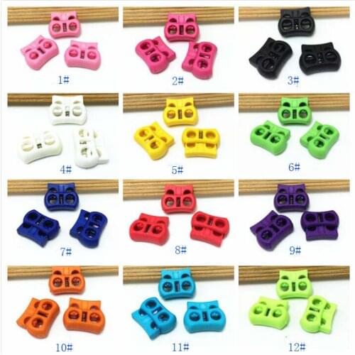 2018 Direct Selling Cord lock Koord 20mm*16mm square stopper 100pcs/pack black Toggle Stopper Plastic Clip Wholesale