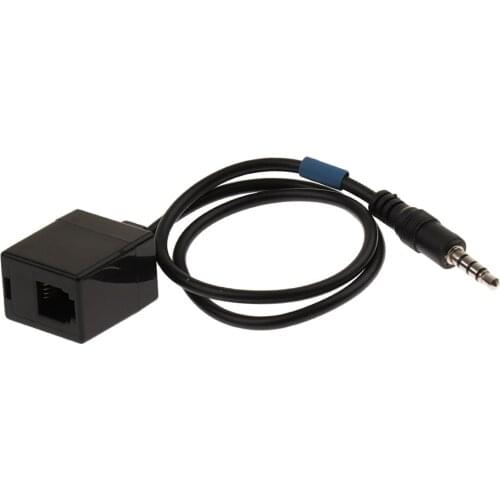 4P4C RJ9/RJ10 Female To 3.5mm Male Headset Cable Adapter Telephone Cord 40CM