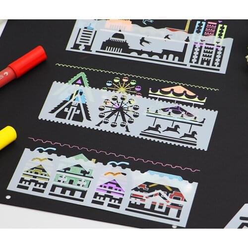 8 Sets Can Choose 8 Pcs Different Drawing Shapes Kids Decor Props Painting Tools For DIY Album Accessories Scrapbook Photo Album