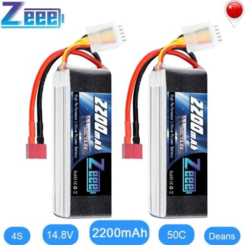 2units Zeee 4S LiPo Battery 14.8V 2200mAh 50C with Deans Plug For RC Car Helicopter Drone Boat Airplane