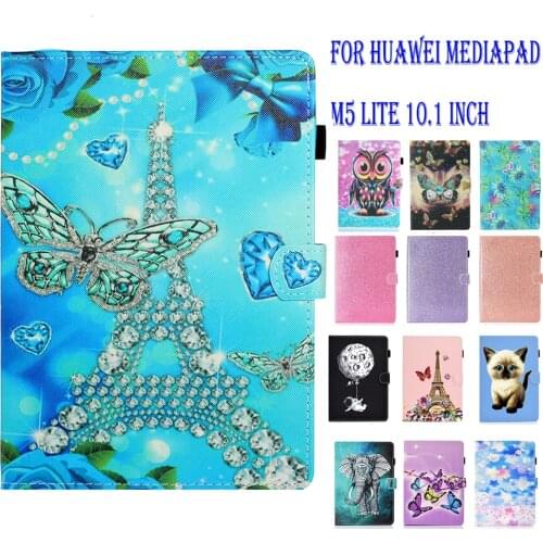 Tablet Shell For Huawei Mediapad M5 Lite Case 10.1" Stand Funda For Huawei M5 Lite 10 Case Skin Flip Fashion Pattern Unicron