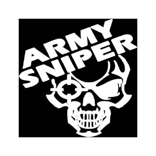Black/Sliver Army Sniper Vinyl Car Body Decal Car Sticker Waterproof Design Pattern Rear Windshield S1169