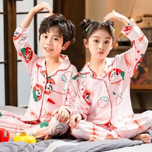 Cotton Childrens Pajama Cardigan Set Animal Cartoon Spring Autumn Sleepwear Girls Pjs For Kids Nightwear Boys Infant Clothes