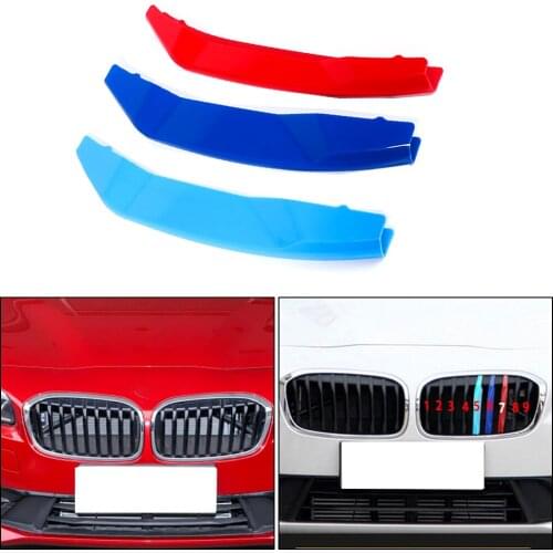 For BMW 2 Series F45 F46 2018 2019 2020 Touring (9 Grille) styling Front Grille Trim Strips Grill Cover Motorsport Stickers