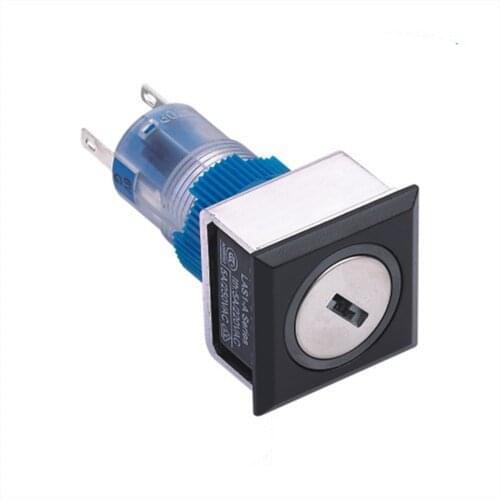 ELEWIND 22mm square illuminated key lock switch (PB223PF-11Y/21A/G/12V)