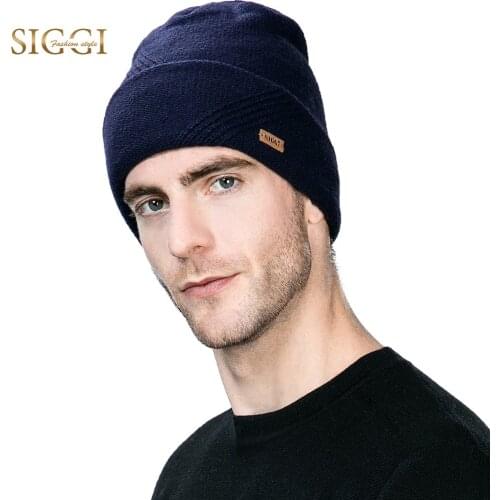 FANCET Winter Mens Beanies&Skullies Warm 2 Styles Solid Wool Acrylic Gorros Chapeau Soft Fashion Knitted Hats For Men 89607