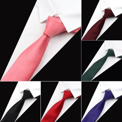 New Mens Solid Color Ties Peach Pink Black Purple 6cm Necktie For Men Women Casual Suits Skinny Soft Business Wedding Gravatas
