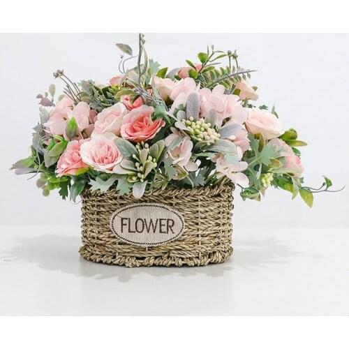 Artificial Rose Flowers Decor Home Wedding Fake Silk Peony Bouquet Hydrangea Christmas Party DIY Table Centerpieces Decoration