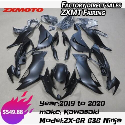 ZXMOTO Motorcycle Fairing Kit Bodywork Fender For 2019 2020 Kawasaki ZX-6R 636 Ninja 6R 19 20 Whole Matte Black