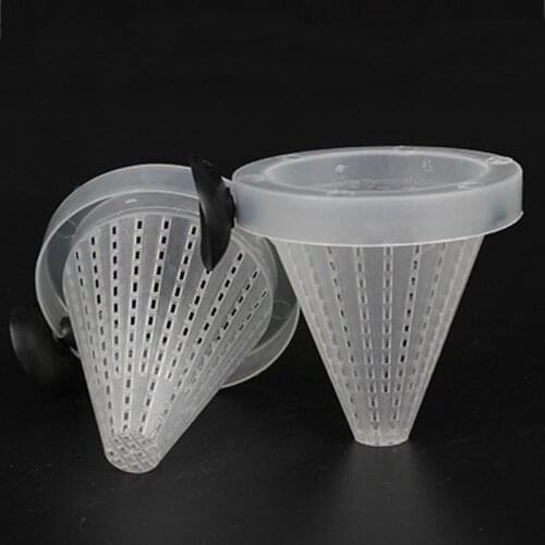 2 Pcs Plastic Funnel Feeder With Suckers Aquarium Fish Feeder Red Worm Bug Feeding Cup Fish Tank Blood Worm Nematode Feeding Cup