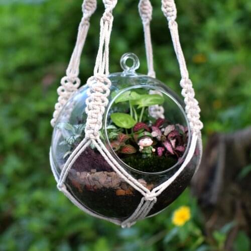 Handmade Baskets macrame Various Holder Garde Hanging Decor flower/pot Rope Baskets plant hanger Planter for Indoor wall Vintage