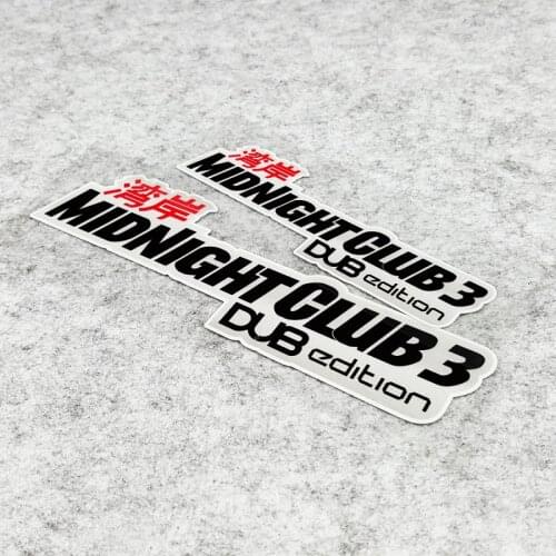 LuLuSticker #174 MIDNIGHT CLUB3 DUB Edition Japan Wangan-Sen Racing Waterproof JDM HellaFlush Car Door Stickers Window Decals