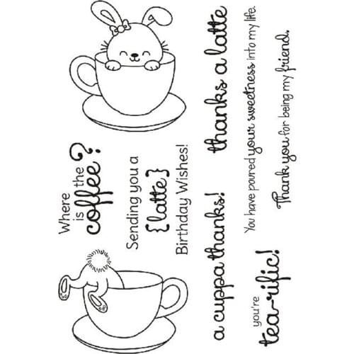 Clear rabbit stamps card making decor stamps planner journal title stamps