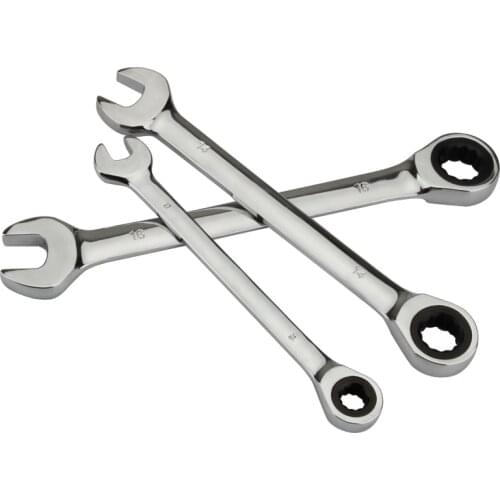 Chrome vanadium ring gear ratchet wrench reversible 6-8-10-12-13-14-17-18-19-21-22-24-30-32mm ratchet combination spanner set