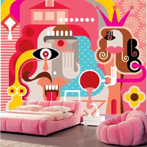 Custom retro wallpaper, art abstract figure murals for children living room TV background wall waterproof papel de parede