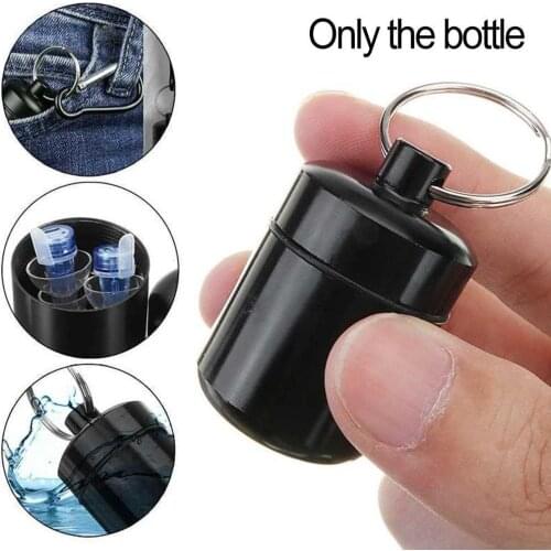 Outdoor Waterproof Mini Aluminum Alloy Pill Box Waterproof Sealed Earplug Container With Ring Money Storage Key Portable Bottle