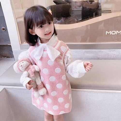 Girls Dress Big Dot Dress For Girl Spring Autumn Children Dress Casual Style Girls Clothing