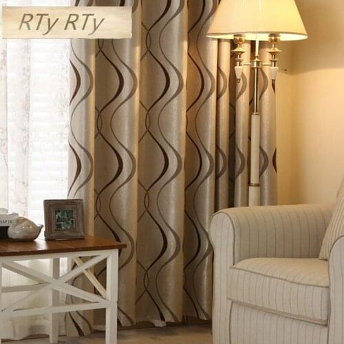 Thick Luxury Wavy Striped Kitchen Curtains for Living Room bedroom curtains Decoration Modern Blackout Curtains