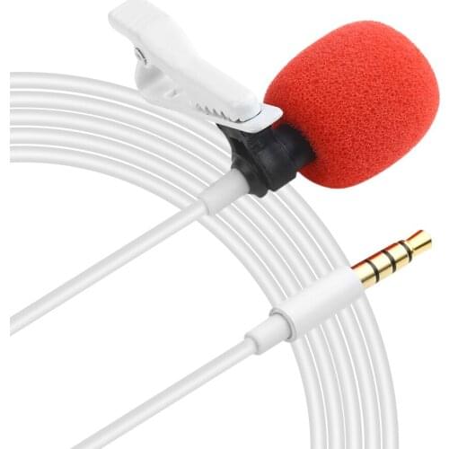 Professional Clip-on Lavalier Microphone Mic Cable Length 6M with 3.5mm Jack Adapter for iPhone 6/6P Samsung Huawei Smartphone