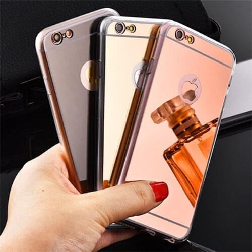 Luxury Anti Drop Plating Mirror Case For iPhone X XR 7 8 XS MAX 10 6 6S Plus 7Plus 8Plus SE 5S Soft Drop Proof Gold Silver Cover
