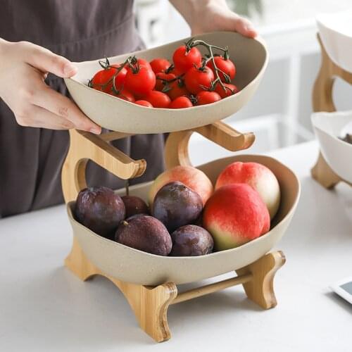 Candy Tao Pan, two-layer fruit plate for home or living room, appetizer, modern creative dried fruit basket