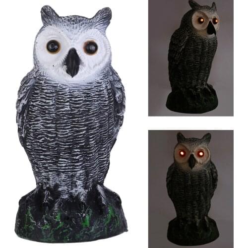 LED Owl Illuminated Figurine Ornaments Scarecrow Pest Deterrent Repeller Garden Bird Scarecrow Garden Yard Decor