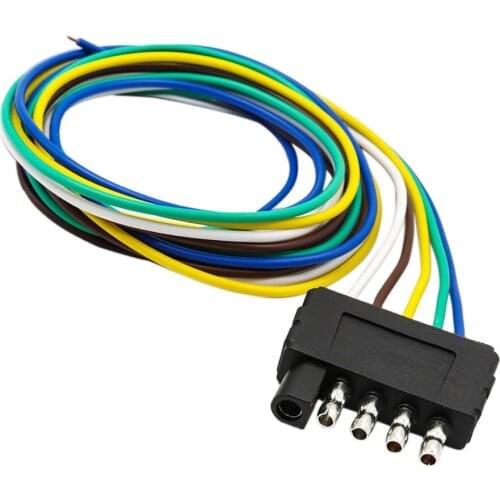 Trailer Light Wire Harness 5Way Wire Flat Connector Extension American Style