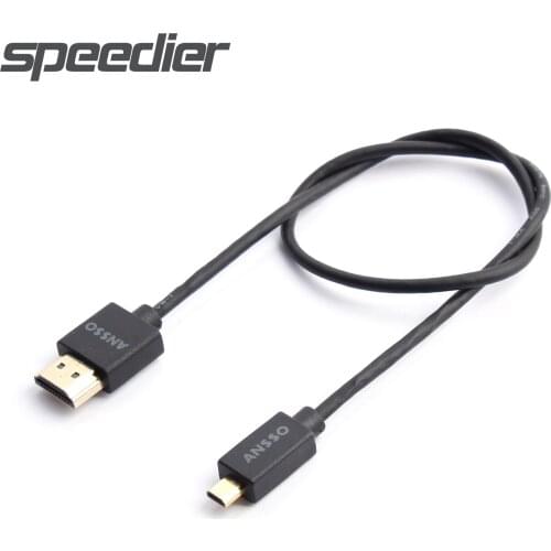 Micro to HDMI-compatible 4K60P XT4 A7 M3 Gopro8 Atomos digital camera Extension cable Ultra Slim 3.3mm Convert cable 18Gbps