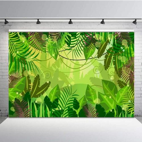 Spring Green Leaf Birthday Party Backdrop Baby Shower Decorations Banner Backdrops Dessert Table Photography Backgrounds