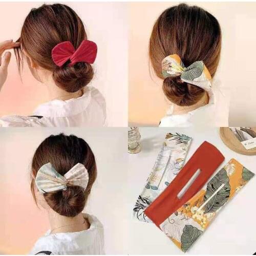 Twisted Printed Bowknot Quick Turn Hair Bundle Hair Ornament rounded hair lazy designer style magic twisted lazy round Hair