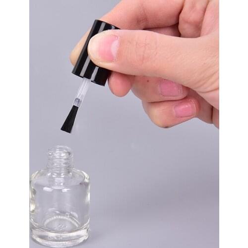 1pc 5/10/15ML Transparent Glass Empty with Brush Bottle With Lid Brush Cosmetic Nail Polish Containers Nail Glass Bottles