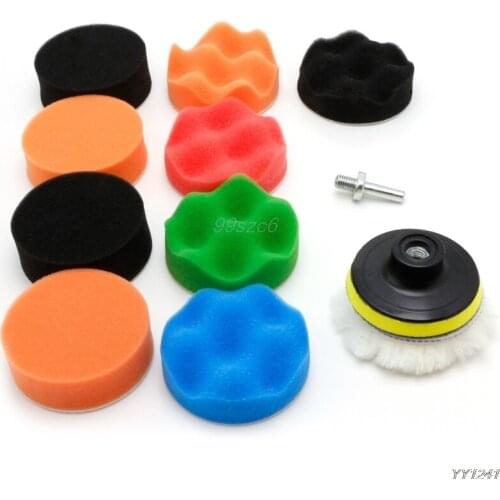 11 Pcs 3/4/5/6/7" Buffing Sponge Polishing Pad Kit Set For Car Polisher Buffer Car Wash Maintenance Sponges DropShip