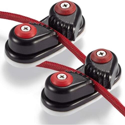 2PCS Cam Cleat for Sailing Cam Cleat with Fairlead Line Sizes Upto 5/8 Inch,Anodized aluminum,Sailing Sailboat Kayak