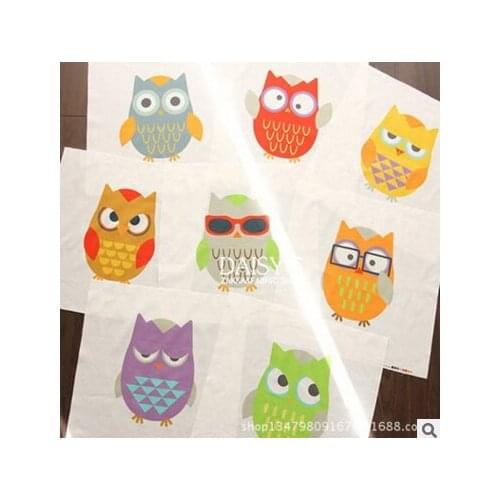 2016 New zakka linen cotton fabric positioning owl cartoon printed cloth woven patchwork sewing cloth tissue sewing fabric