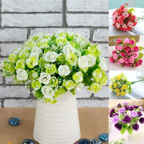 21 Diamond Roses Pink Artificial Flowers Bouquet High Quality Plastic Accessories Home Living Room Wedding Table Decoration