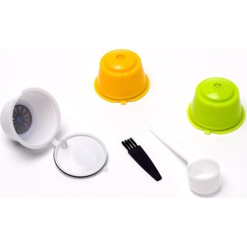 3Pcs Reusable Coffee Capsules For Dolce Gusto Coffee Machine With Spoon Brush Normal Version & Crema Maker Free Shipping