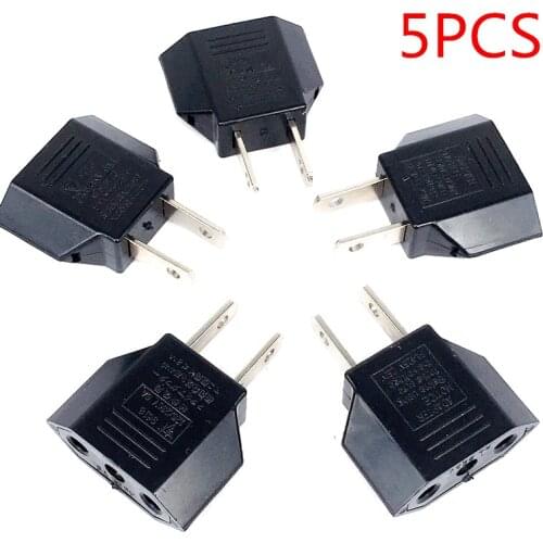 5pcs/lot US EU Plug Adapter EU to US Travel Power Adapter Electrical Plug Converter Socket American European Outlet Converter
