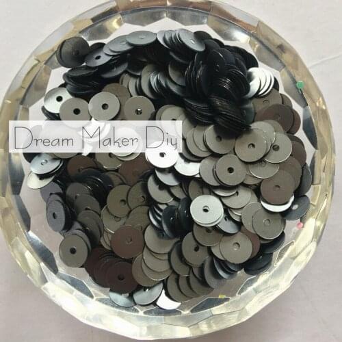 50g(3500pcs) 6mm Flat Matt Gray round loose sequins Paillette sewing Wedding craft for decoration scrapbook Garment sewing
