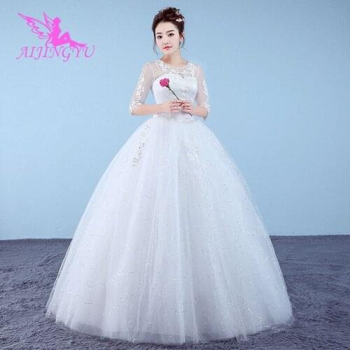AIJINGYU 2021 custom made Customized new hot selling cheap ball gown lace up back formal bride dresses wedding dress WK631