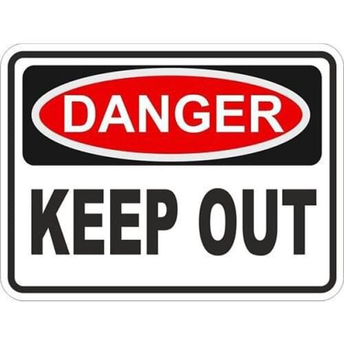 Personality Car Sticker Warning DANGER KEEP OUT Door Body Decal Accessories Vinyl Cover Scratches Waterproof PVC 9.5cm X 13cm