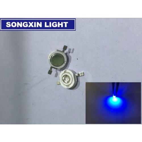 Free shipping!100pcs/lot 3W Blue LED chip Lamp beads Pure Blue 460-463nm 3.4-3.6V 30-35LM 45mil