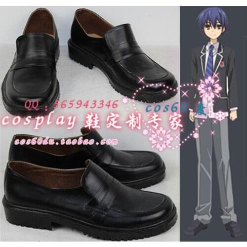 Date A Live Shido Itsuka Halloween Black Cosplay Shoes S008