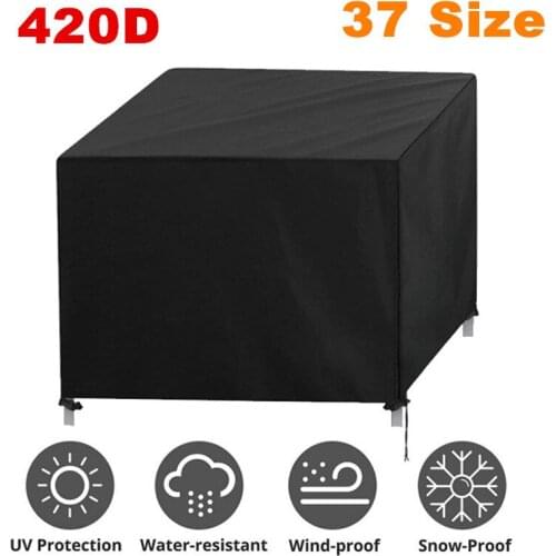 420D Black Waterproof Outdoor Garden Furniture Cover For Wicker Sofa Protection Set Table Lounge Patio Rain Snow Dustproof Cover
