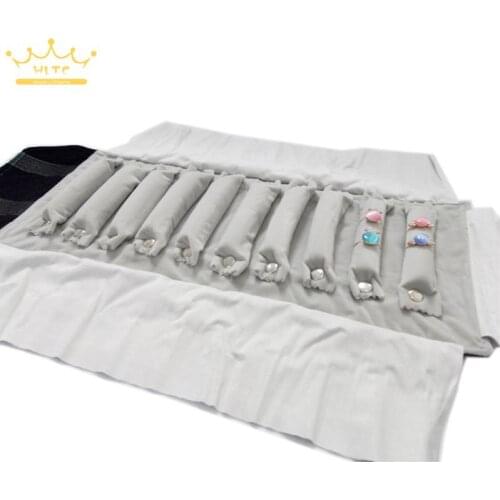 Jewelry Travel Case Black Velvet Jewelry Display Carrying Bag Jewelry Ring Show Storage Organizer Free Shipping