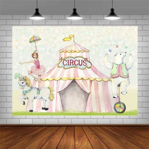 Avezano Photography Backgrounds Baby Shower Birthday Party Banner Cartoon Circus Backdrops For Photo Studio Photocall Photozone