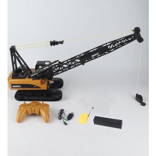 HUINA 1572 15ch RC Alloy Crane 1/14 2.4GHz Engineering Movable Latticed Boom Hook Mechanical Truck Toy Car With Sound Light ti