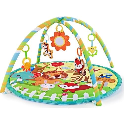 Multifunctional Fitness Frame Round Play Crawling Mat 0-12 Months Baby Puzzle Game Blanket Fun Sounding Pendant Gift For Kid